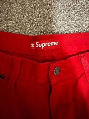 Supreme Red Carpenter Pants